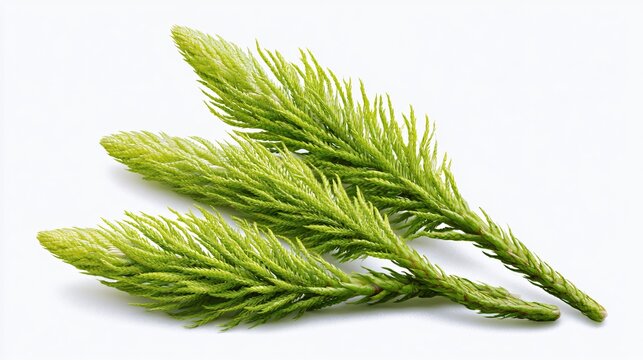 Stiff Clubmoss Lycopodium Annotinum on White Background Soft