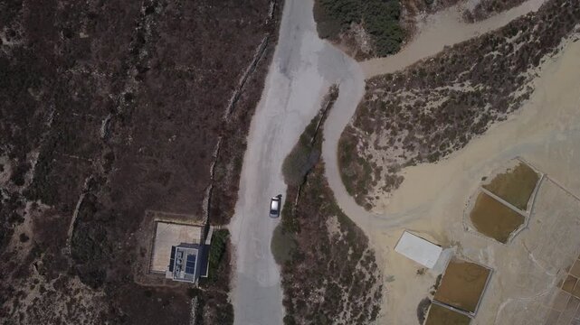 Aerial view of cliffs, Zebbug, Gozo, Malta. WIEHED Gozo two horse statue. High quality 4k footage
