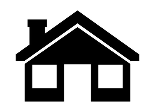 Home, house or real estate flat black vector icon for apps and websites