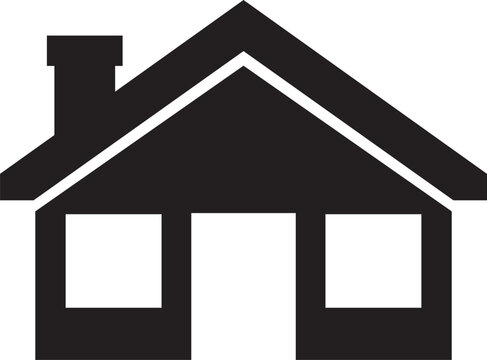 Home, house or real estate flat black vector icon for apps and websites