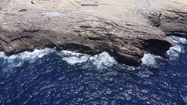 Aerial view of cliffs, Zebbug, Gozo, Malta. . High quality 4k footage