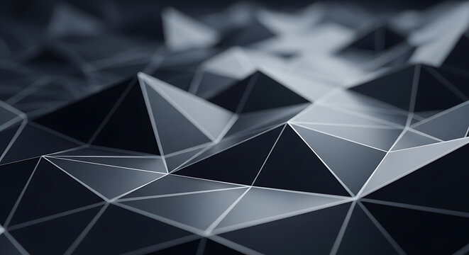 Abstract dark blue geometric triangular low poly background surface with abstract geometric triangular polygonal background structure minimalist dimensional monochrome futuristic