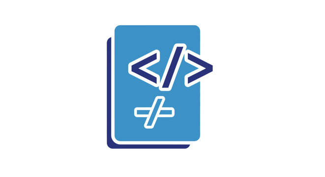 Coding book with programming symbols.