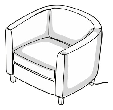 Boucle accent chair floating furniture line art. Generative AI