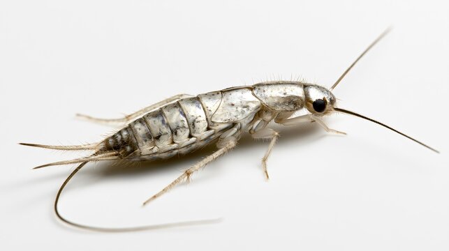 Closeup Long-Tailed Gray Silverfish Ctenolepisma Longicaud