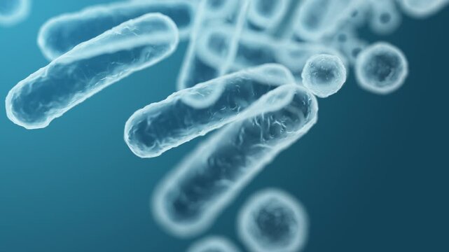 Enterobacteriaceae, gram-negative rod-shaped bacteria, part of intestinal microbiome and causative agents of different infections, 3D rendering. Escherichia coli, Klebsiella, Enterobacter and other	