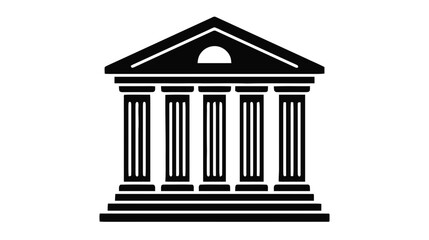 Obraz premium Vector illustration of vector icon of a classic building with columns representing a bank or museum on a transparent background