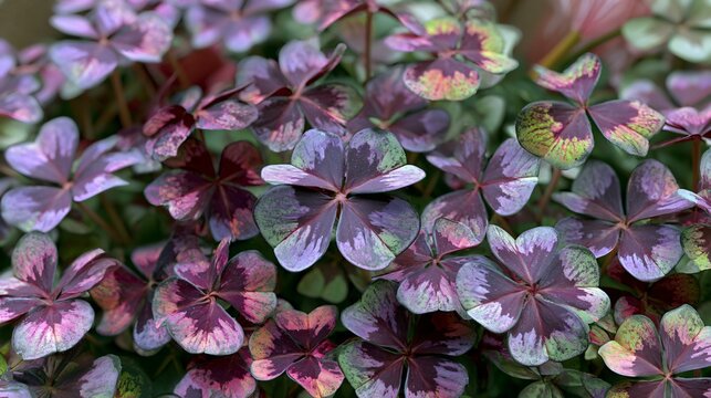 Closeup Foliage Iron Cross Plant Oxalis Tetraphylla