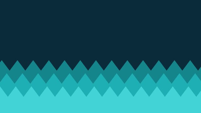 Abstract teal zigzag wave motion background, dynamic geometric pattern animation, modern minimalist for presentations 4k