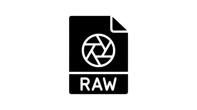 Vector illustration of raw file icon on a transparent background