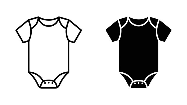Vector illustration of baby bodysuit icon vector infant onesie outline and glyph symbol on a transparent background