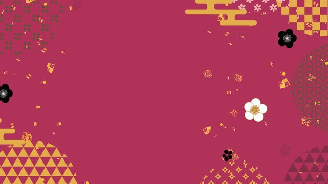 Traditional Japanese Floral Patterned Illustration 4K