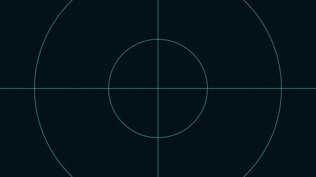 Digital camera viewfinder overlay with animated crosshair and focus target for cinematic production and tech ui animation 4k