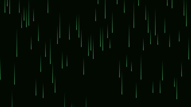 Green digital rain matrix background: abstract tech data stream motion animation 4k technology