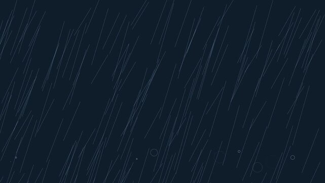 Heavy rain falling against a dark night animation 4k background, overlay for cinematic, weather effects and, moody atmosphere