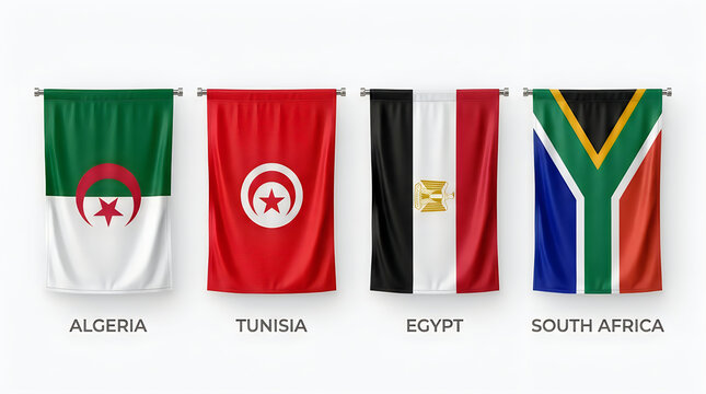 Four african country flags side by side