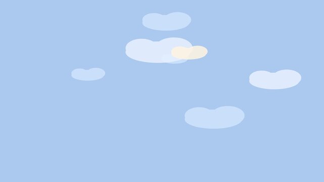 Minimalist animated clouds floating in blue sky motion animation 4k background