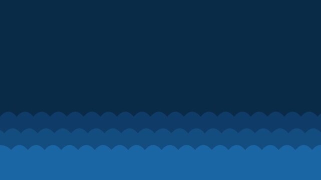 Minimalist blue ocean waves motion background, abstract flat sea surface animation for digital presentations and creative projects 4k