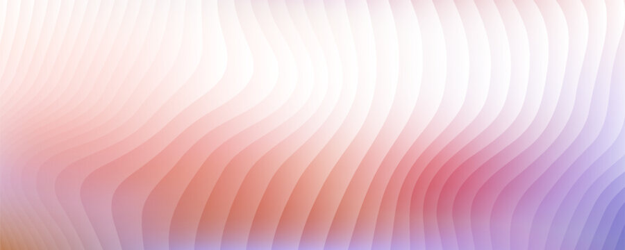 Abstract technological wavy lines background with soft pastel gradient of pink, violet, and peach colors. Vector illustration