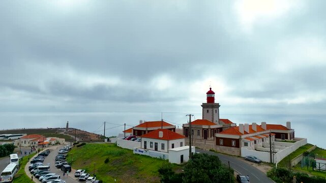 View of Cabo da Roca, the westernmost point of the Sintra Mountain Range and of continental Europe, Portugal