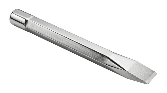 Flathead screwdriver, chrome steel tool, metallic hardware, industrial instrument