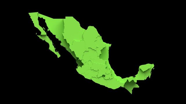 Mexico Map 3D Animation for Geography, News and Education