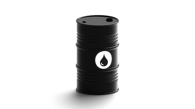Black Oil Barrel 3D Illustration for Energy, Industry and Commodity Markets
