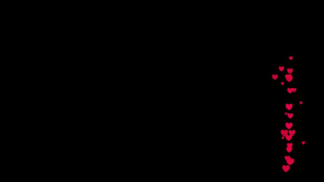 love reaction overlay on right with black background combine simple floating. perfect for decoration like streaming