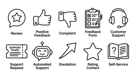 Fototapeta premium Set of customer service and support line icons.