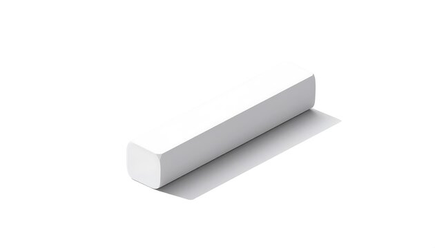 Modern minimalist white rectangular object isolated on white.