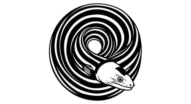 Circular snake line art design.