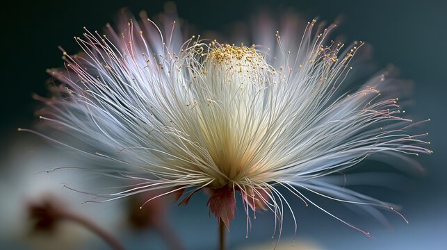Soft Colours of White Stickpea Flower Calliandra haematocephala