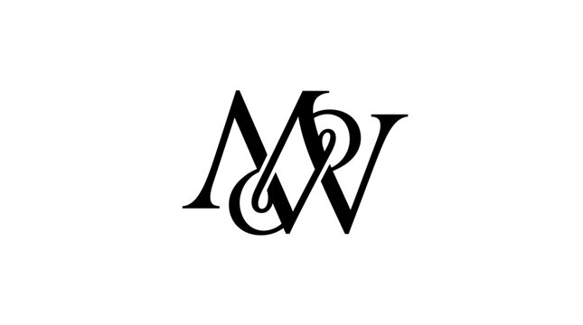 Elegant MW monogram letter logo design.