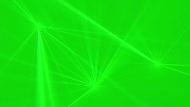 Green screen background with bright laser beams moving and flashing across the screen