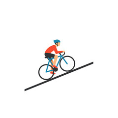 Fototapeta premium Cyclist riding uphill on a road