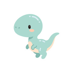 Baby Dinosaur Illustration in Cute Kawaii Cartoon Style © Felipe
