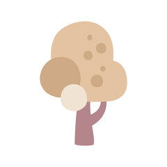 Round Green Tree Illustration in Cute Kawaii Cartoon Style © Felipe