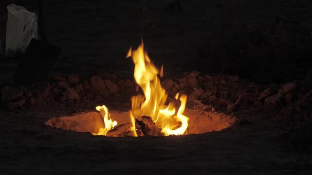 fire in the fireplace