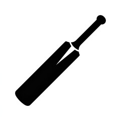 Fototapeta premium Black Cricket Bat Isolated on White Background Minimalist Sports Equipment