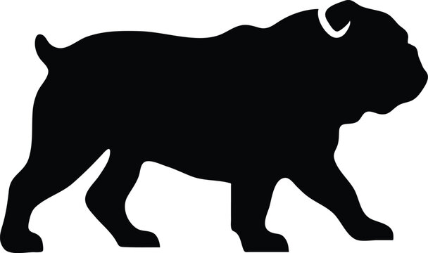 Bulldog pet animal silhouette graphic design.