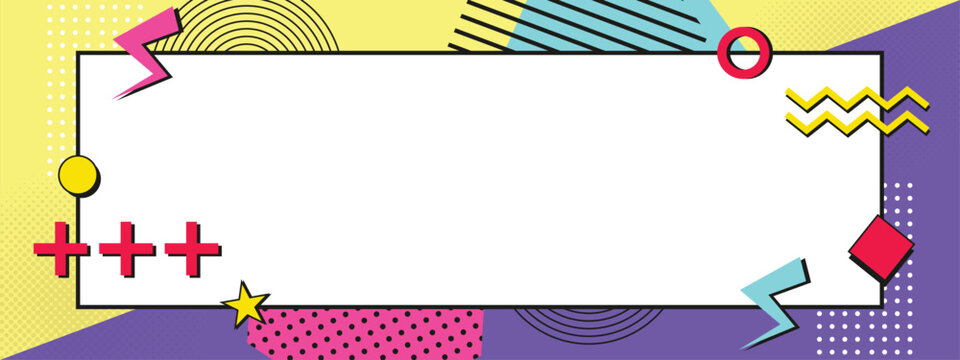 Classic Computer Operating System Window Poster with 90s Geometric Elements and Copy Space