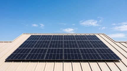Fototapeta premium Modern Residential Rooftop Solar Array Installation