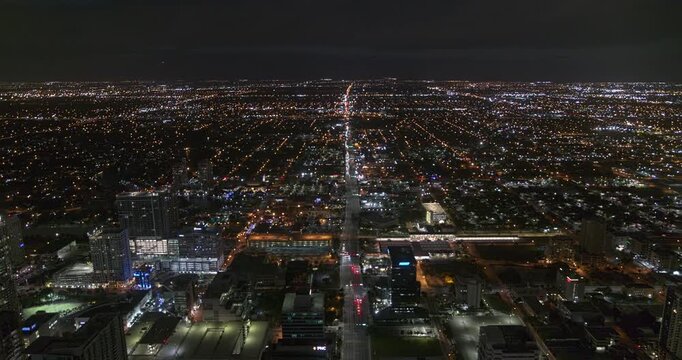 Fort Lauderdale Florida Aerial v12 tilt down view from the suburbs to downtown skyline - DJI Inspire 2, X7, 6k - March 2020