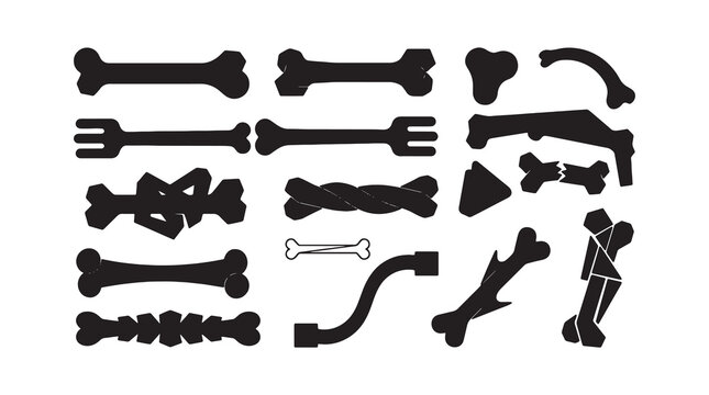 Flat Lay Collection of Chocolate Dessert Shapes and Decorative Elements Vector Illustration
