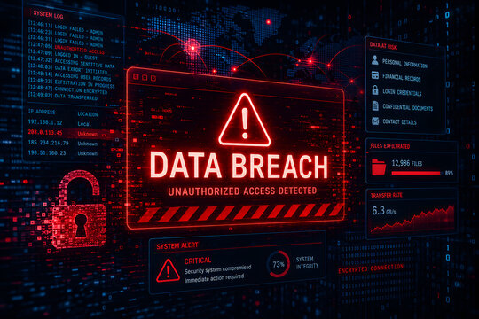 data breach alert unauthorized access detected cyber security