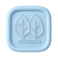 Fototapeta premium PNG Minimalist blue tree icon