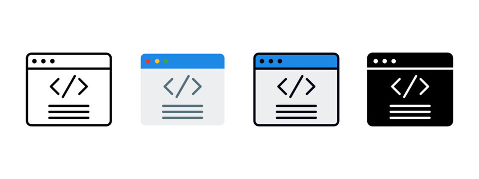 Web Development Education Icon for Coding Bootcamps and Online Programming Courses