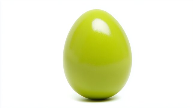 Light green egg isolated on white background, Easter symbol