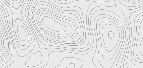 Topographic map contour lines vector background, abstract geographic line art pattern © wiwin