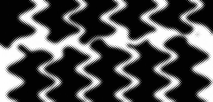 Abstrak Pola Zigzag Monokrom Halftone